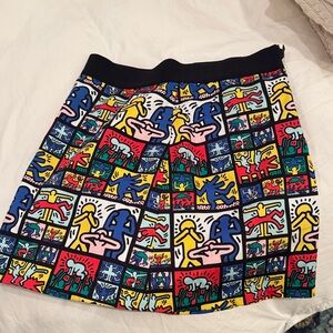 Alice + Olivia Multicolor Graphic A-Line Skirt